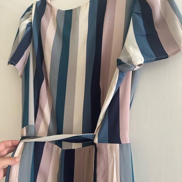 Blue striped wrap dress - Picture 5 of 5